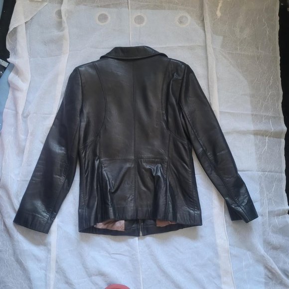 Vintage 90s Black Leather jacket by kenneth cole - Picture 5 of 5